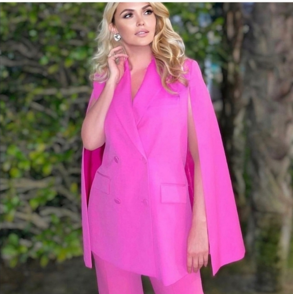 Zara Cape Blazer Size XS and S Pink - Picture 7 of 16